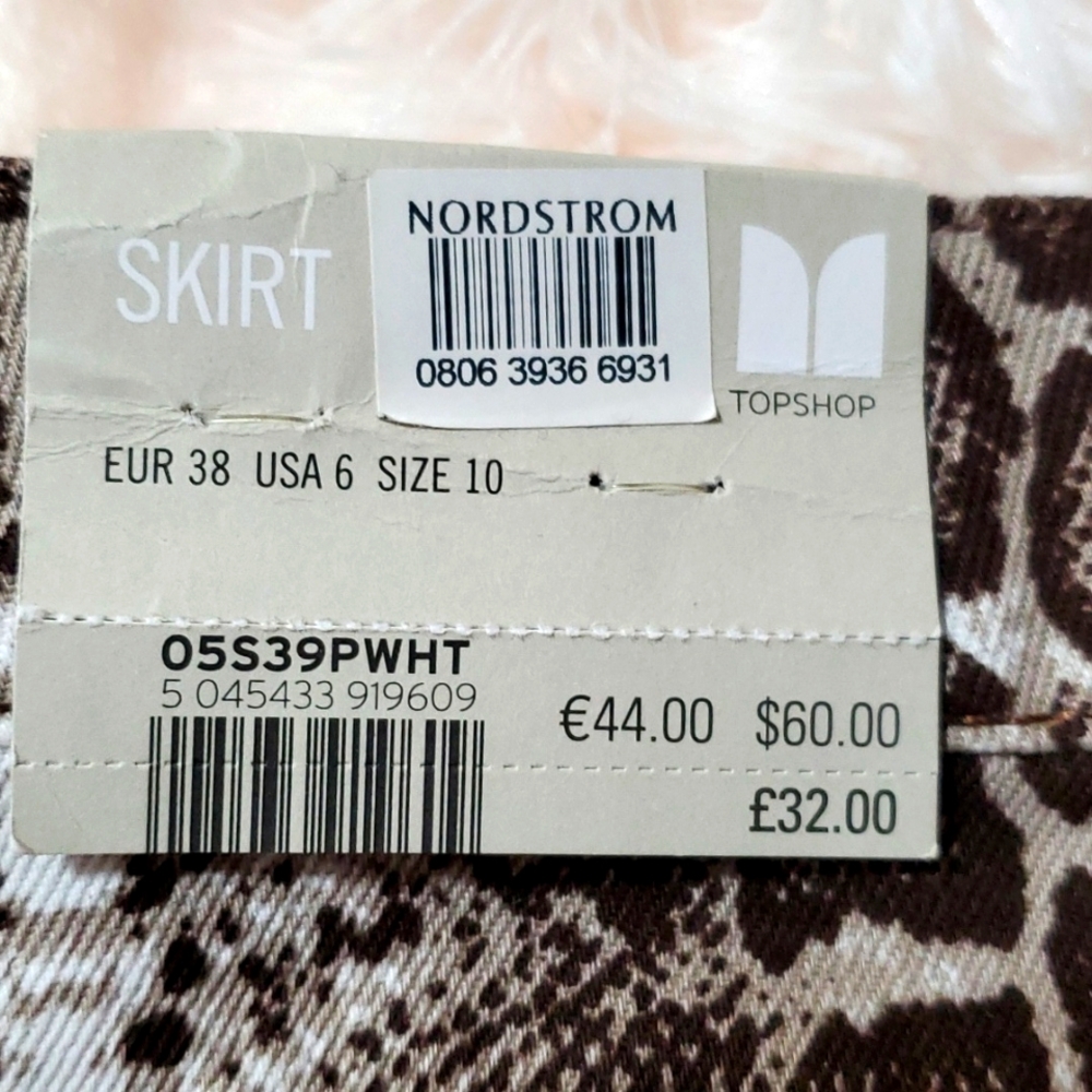 Topshop Moto Snakeskin Denim Mini Skirt Size 6 NWT - Picture 3 of 7